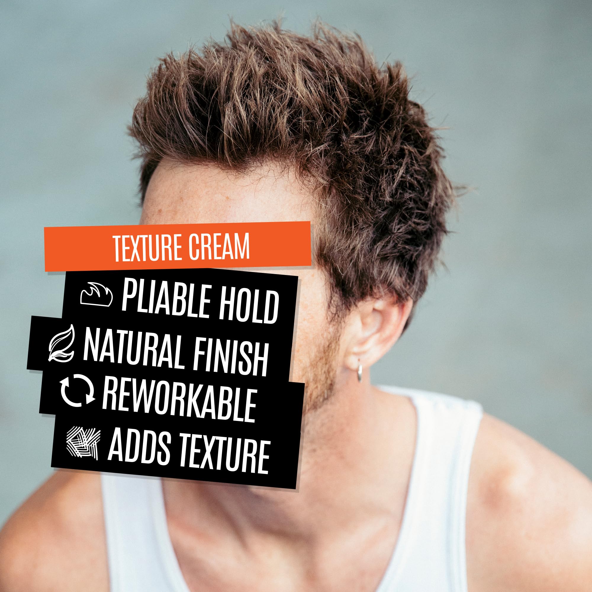 Hands applying UPPERCUT DELUXE Texture Cream for reworkable finish.