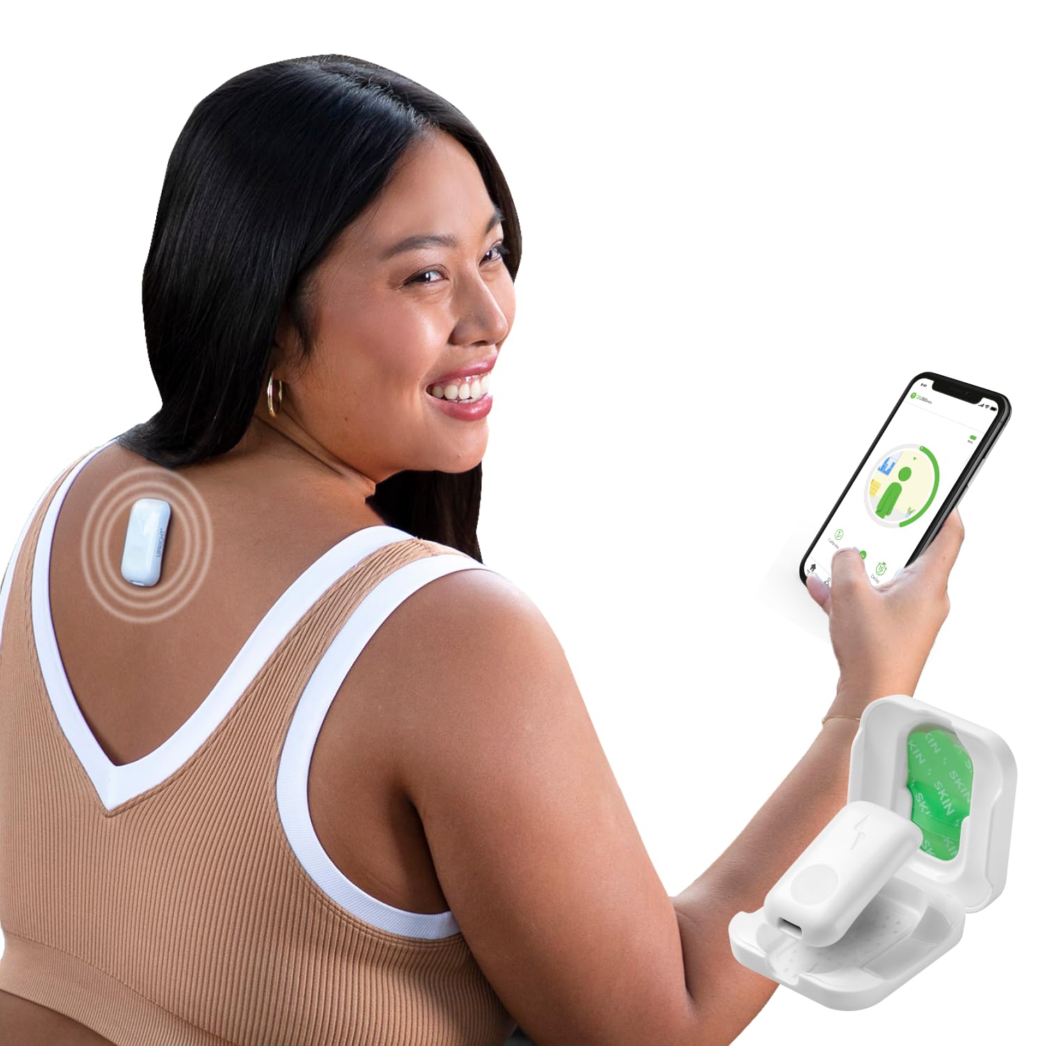 Upright GO 2 Premium worn on the back strap for posture support
