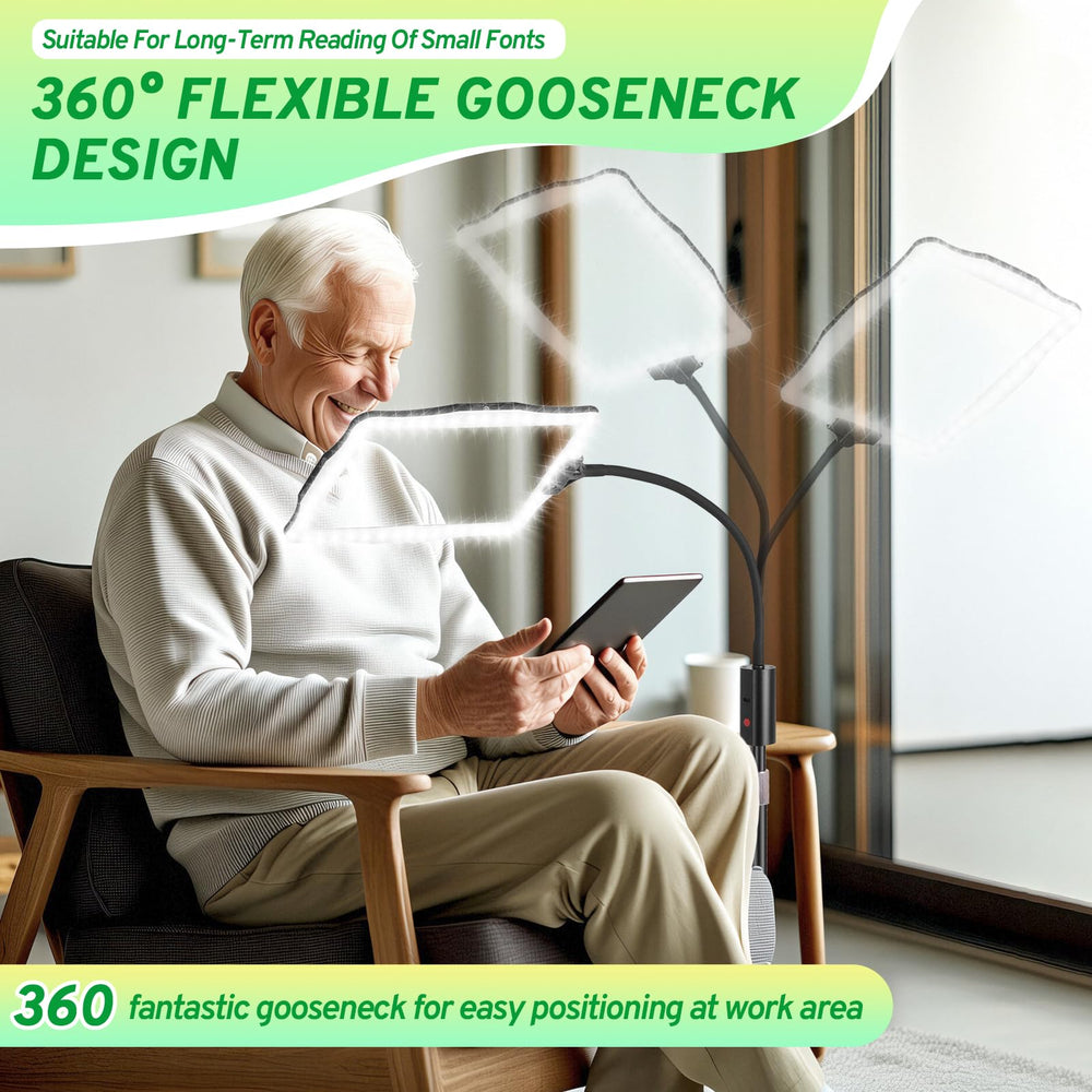 Upspotie floor stand base provides stable hands-free support during delicate tasks.