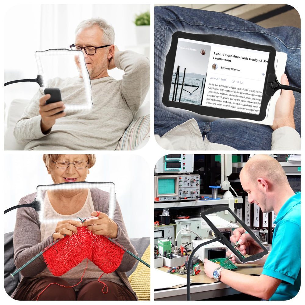 Upspotie reading and repair tasks become easier with versatile magnifier lamp.