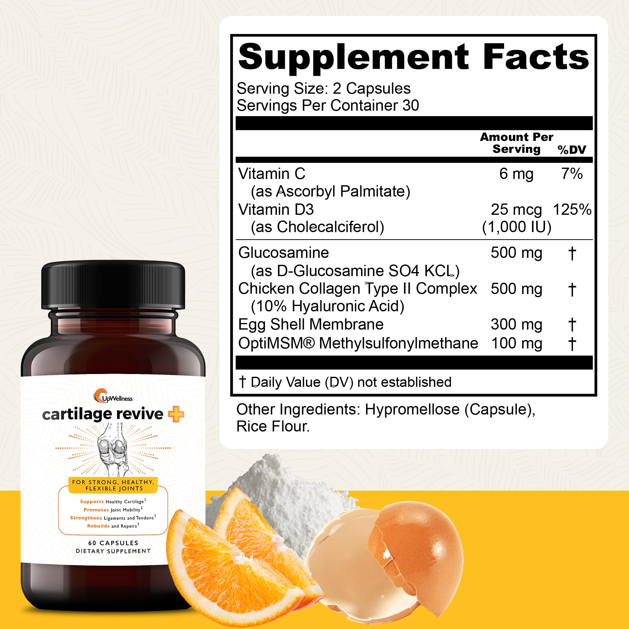 UpWellness Cartilage Revive capsules for steady joint nourishment