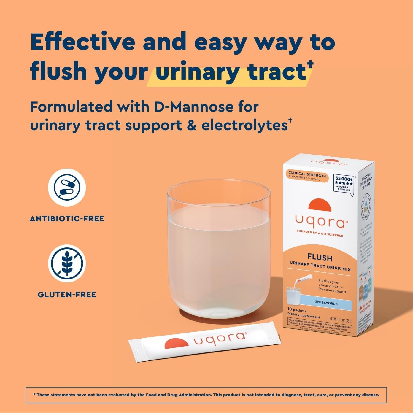 Uqora Flush pink lemonade packet mix offers a flavorful option for hydration.