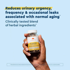 Uqora In Control bottle top showing easy-to-use daily capsules.