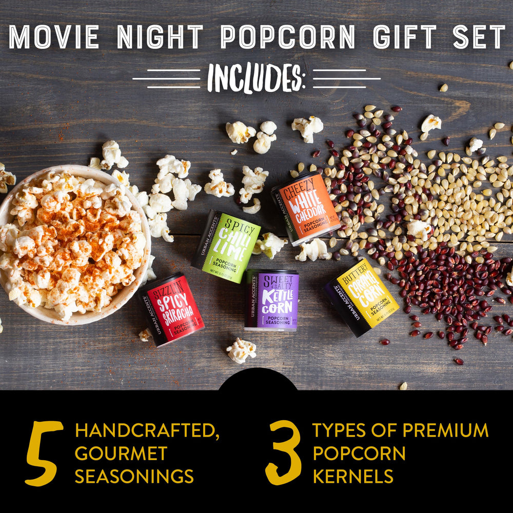 Urban Accents Movie Night Set with five seasonings inspires bold flavor ideas