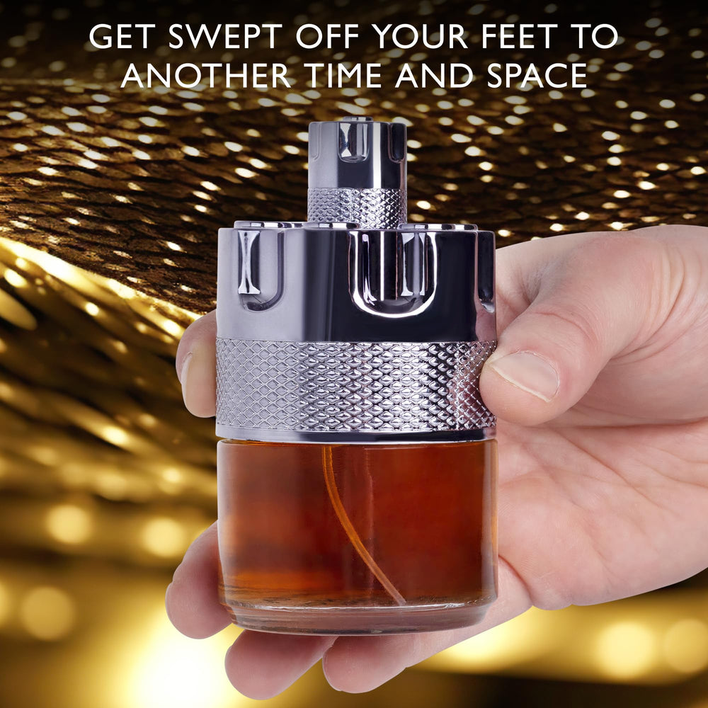URBAN COLLECTION Azura Noir After Dark spray motion captures instant fragrance release.