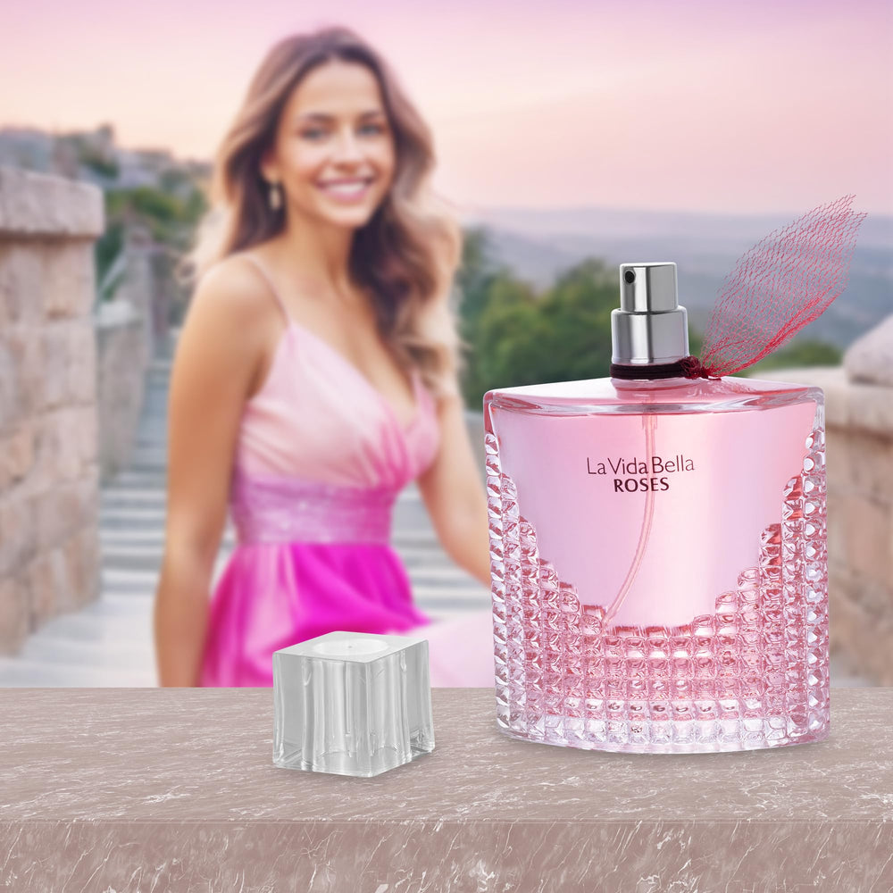 URBAN COLLECTION La Vida Bella Roses portrait bottle in soft lighting