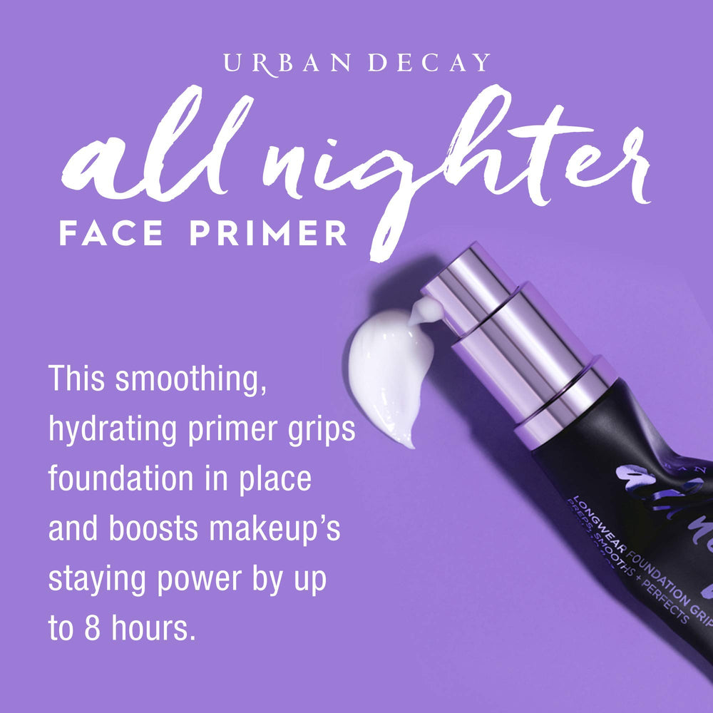 Urban Decay All Nighter Primer being applied to the skin for smoothness.