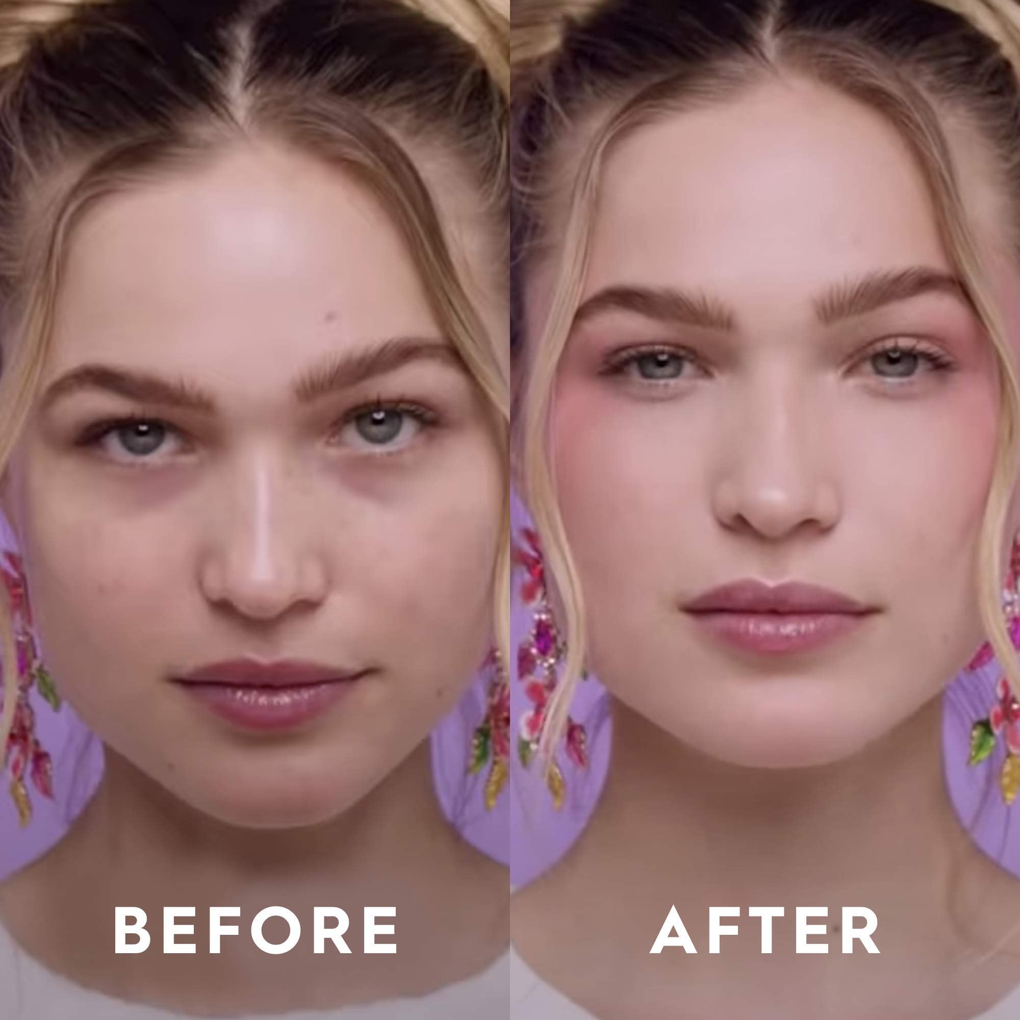 Urban Decay All Nighter Primer center-to-outward blend on the face.