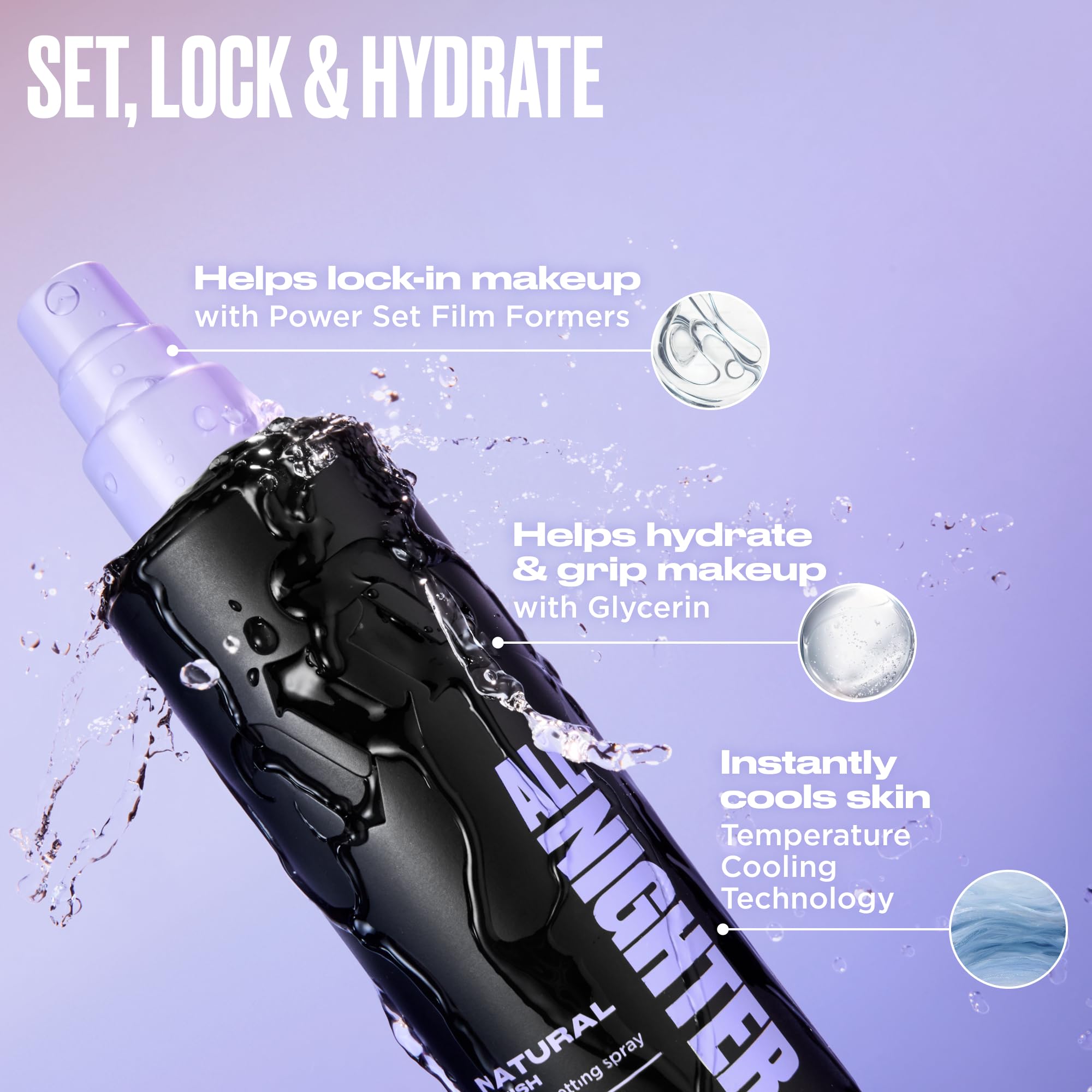 URBAN DECAY All Nighter ultra-fine mist, even application without disturbing makeup.