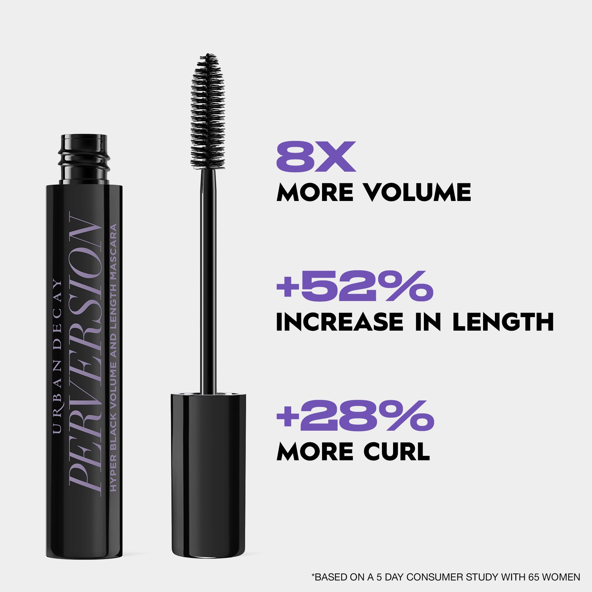 Urban Decay Perversion Mascara volume and curl visible from root to tip