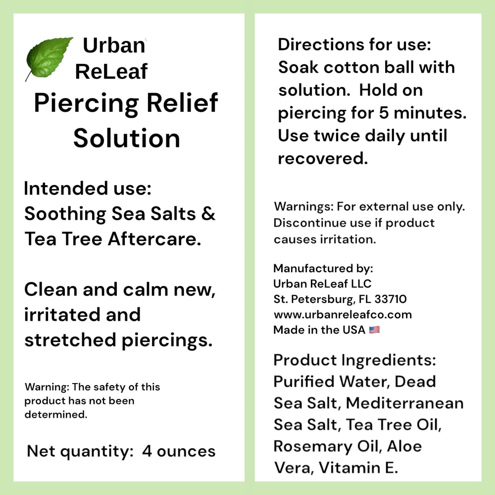 Urban ReLeaf Piercing Relief closeup reveals the medicated sea salt texture for calm skin.