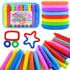 UrChoice pop tubes in 10 colors for color sorting and sensory exploration