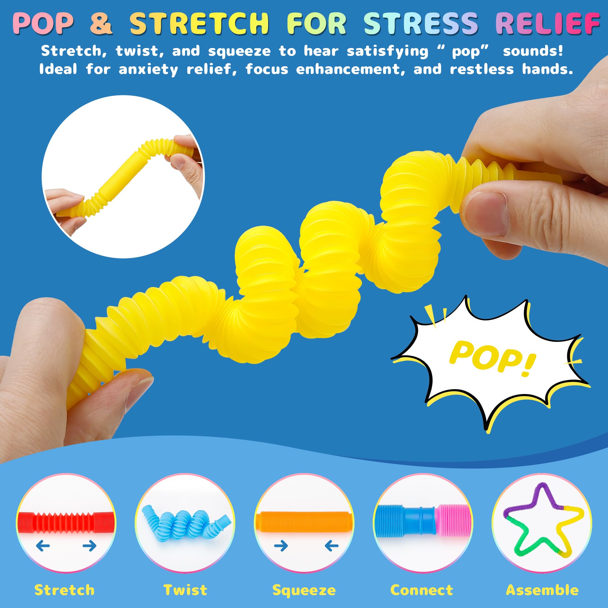 UrChoice pop tubes shaped into letters or hearts for creative play