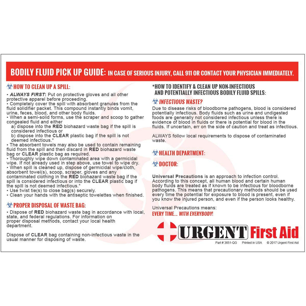 Urgent First Aid medical-grade gloves and gown ready for spill response