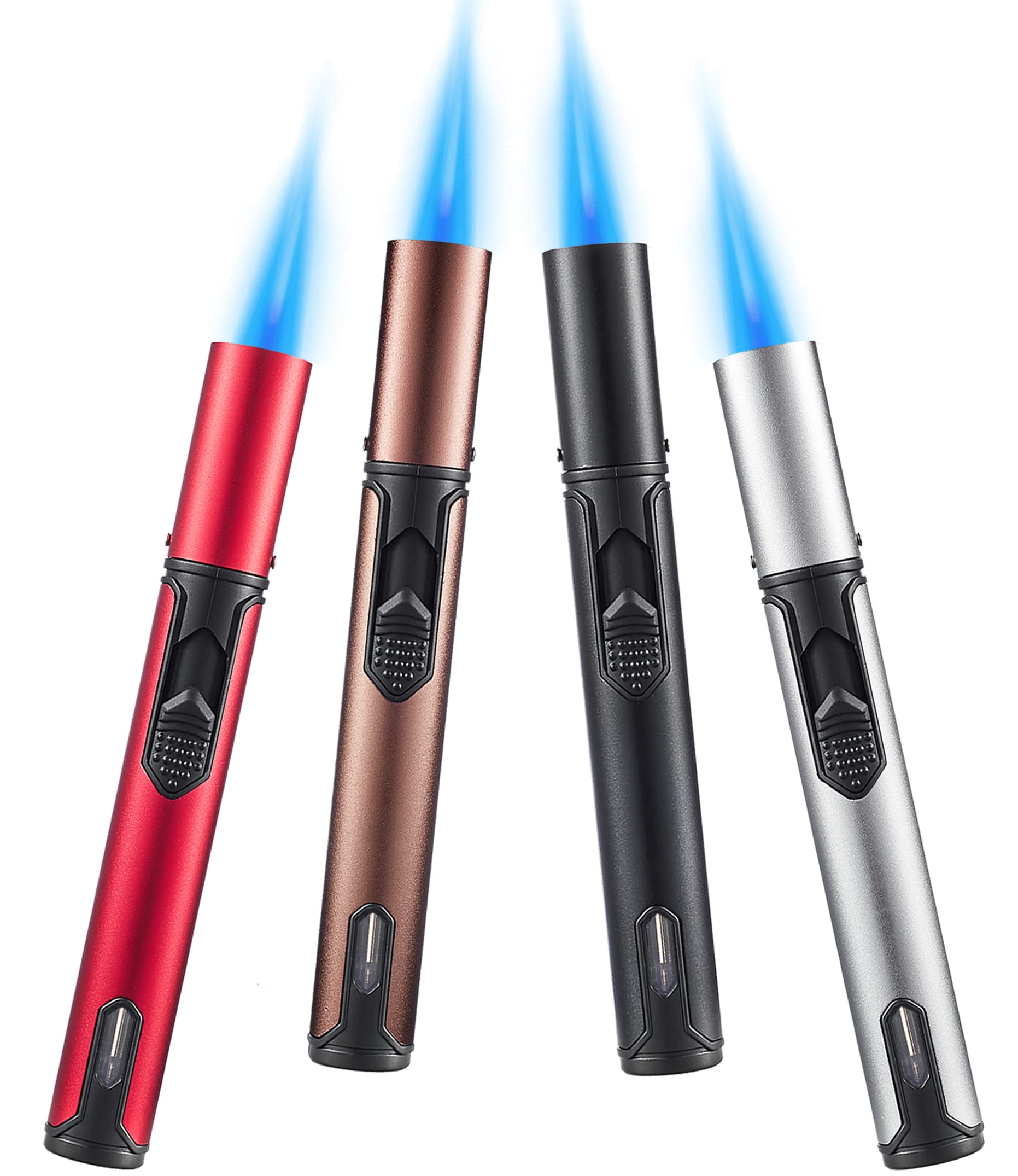 Urgrette 4-pack torch lighters for grill and camping with adjustable jet flame