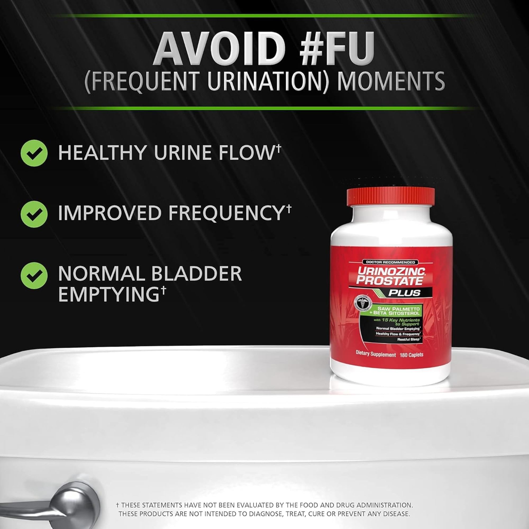 Urinozinc Plus bottle pour for convenient daily use.