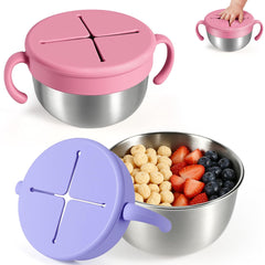 URMYWO snack cups 2-pack: compact design ideal for toddlers' snacks on the go.