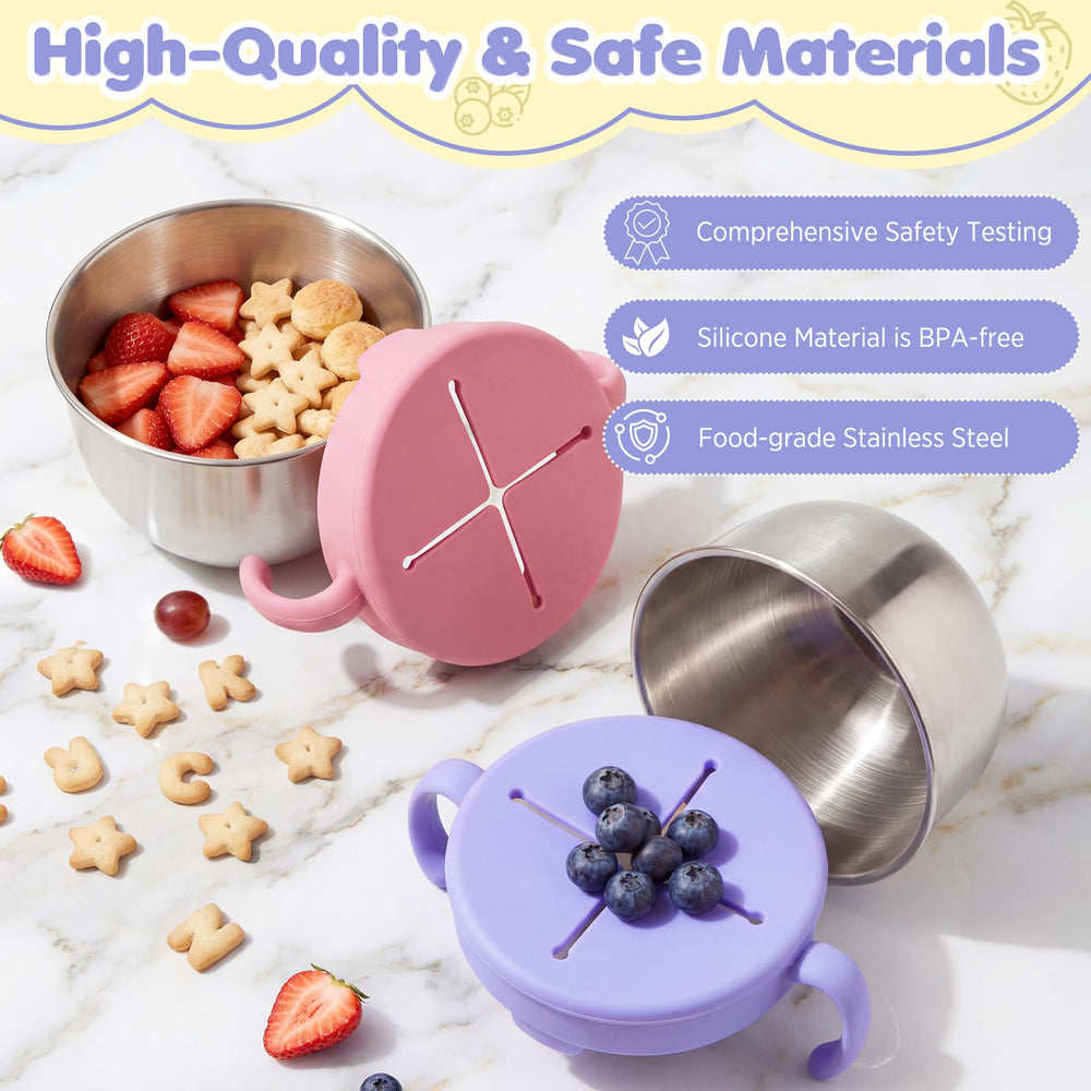URMYWO stainless steel snack containers with a non-porous surface resist stains and odors.