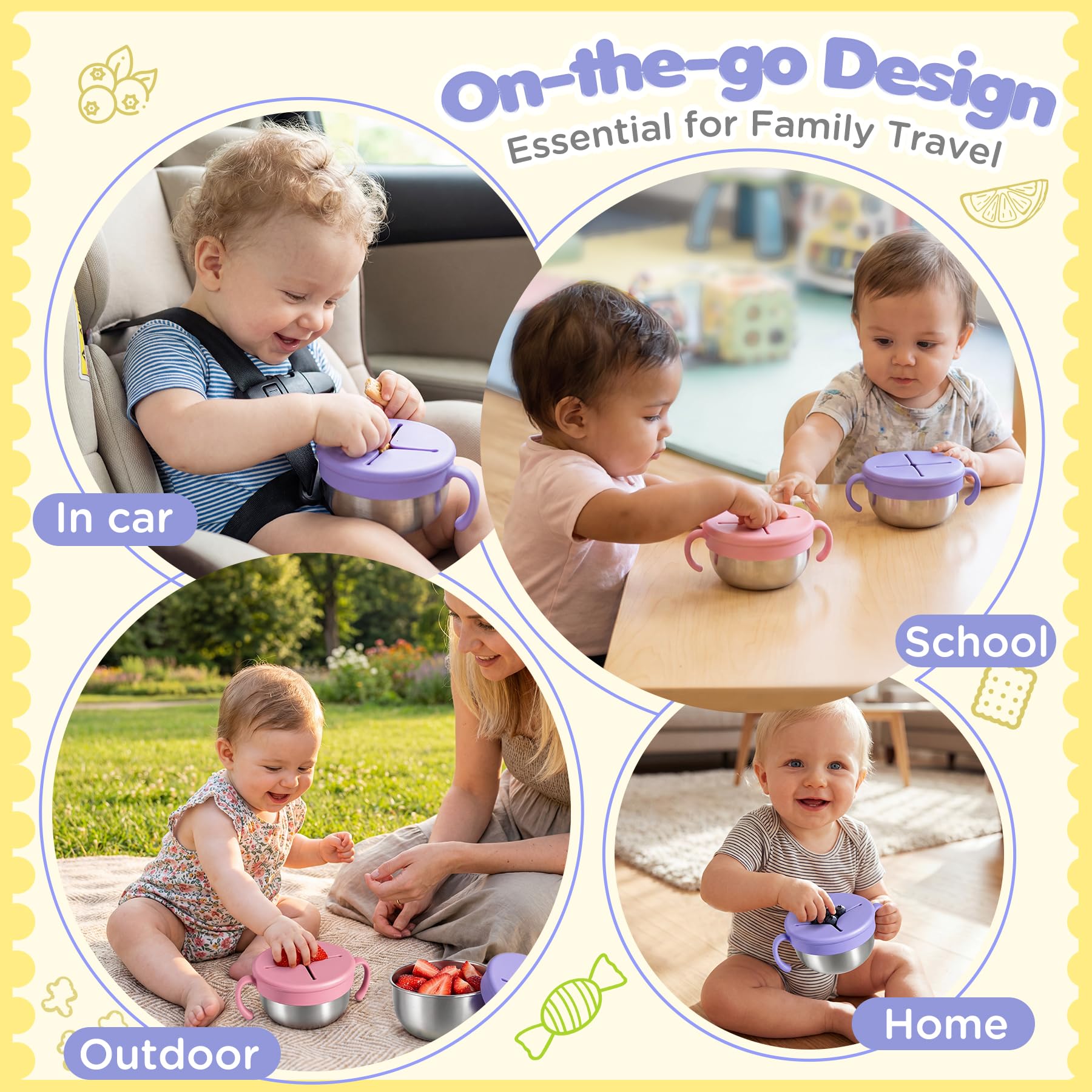 URMYWO toddler snack cups are lightweight and dent-resistant for preschool adventures.
