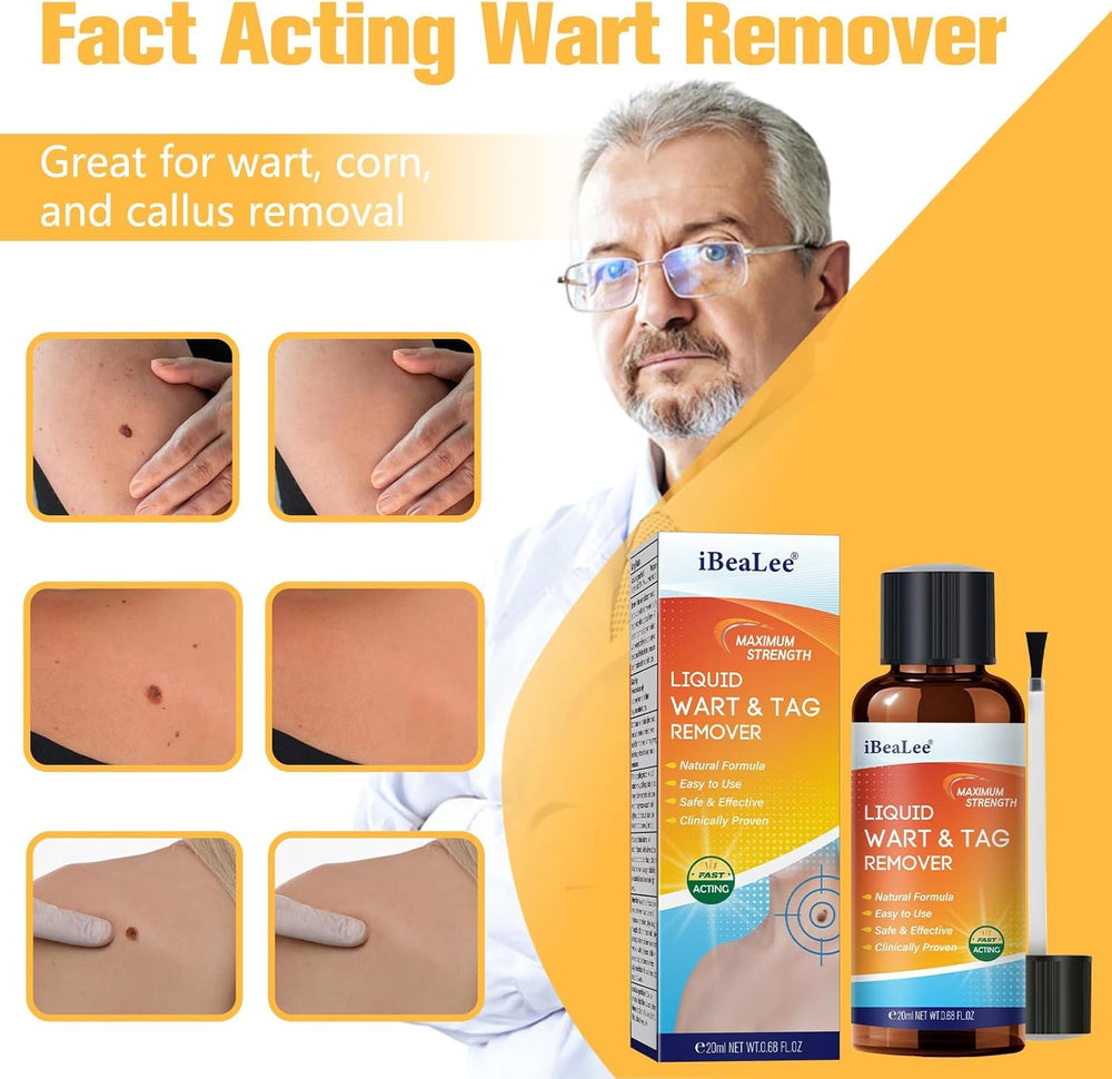URSEORY precision applicator tip enables precise wart application.