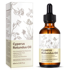 Uruses Cyperus Rotundus Oil bottle shown for natural hair maintenance and skin care.
