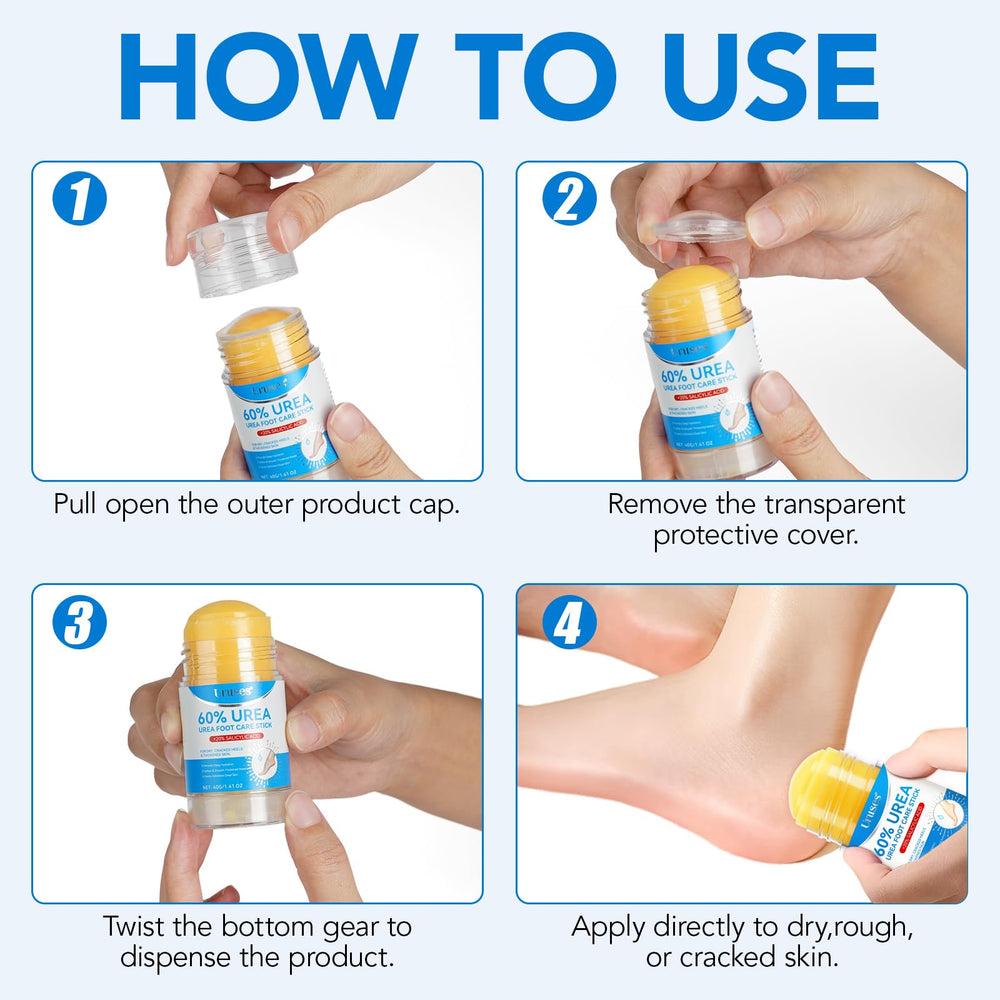 Uruses daily foot care routine softens rough skin.