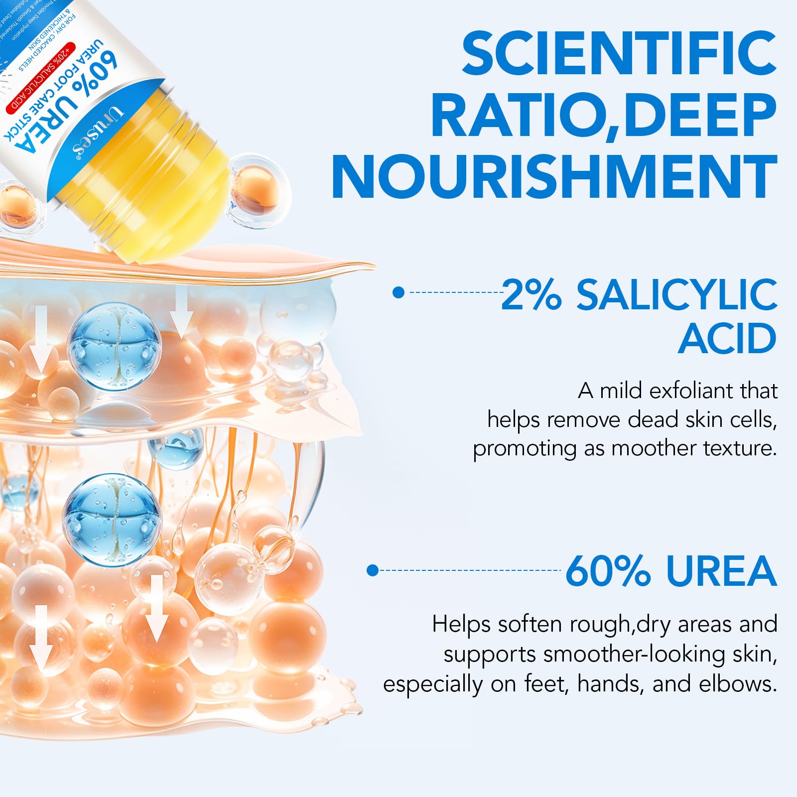Uruses exfoliating foot cream for smoother skin.
