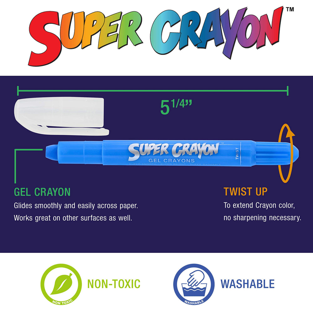 U.S. Art Supply jumbo twistable crayons twist-up mechanism reduces sharpening tasks