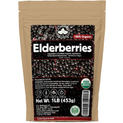 US Wellness Naturals dried elderberries in a 1lb bulk bag for syrups