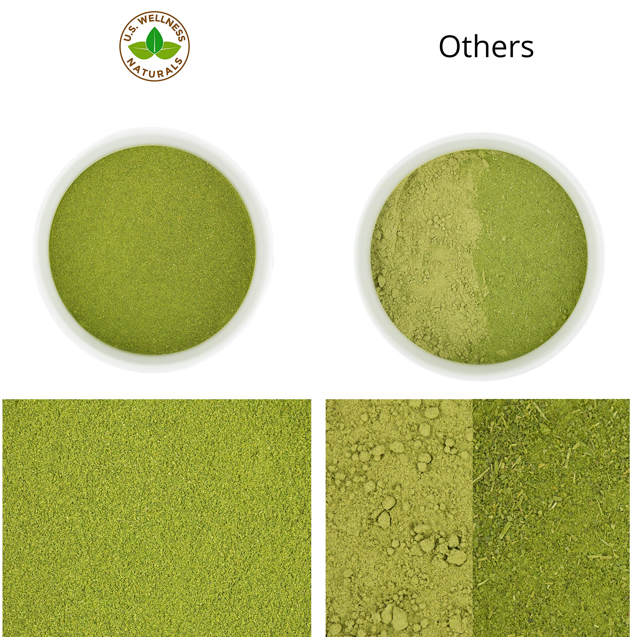 Raw moringa leaves from India turned into fine powder.