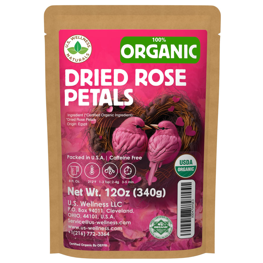 US Wellness Naturals rose petals 12oz bag ideal for tea infusion and desserts