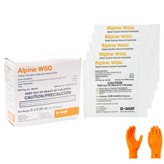 USA Supply Alpine WSG insecticide box with five 10 g packets for versatile indoor and outdoor pest control.