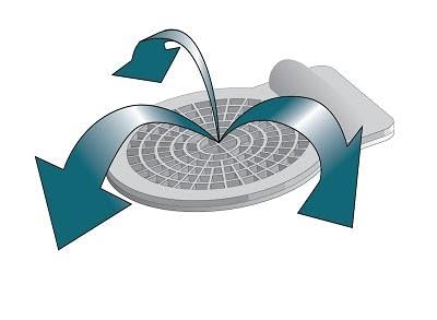 Adhesive back placement of Gentrol discs behind appliances.