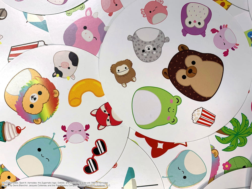 USAOPOLY Spot It! Squishmallows 2-8 players visual for shared family fun.
