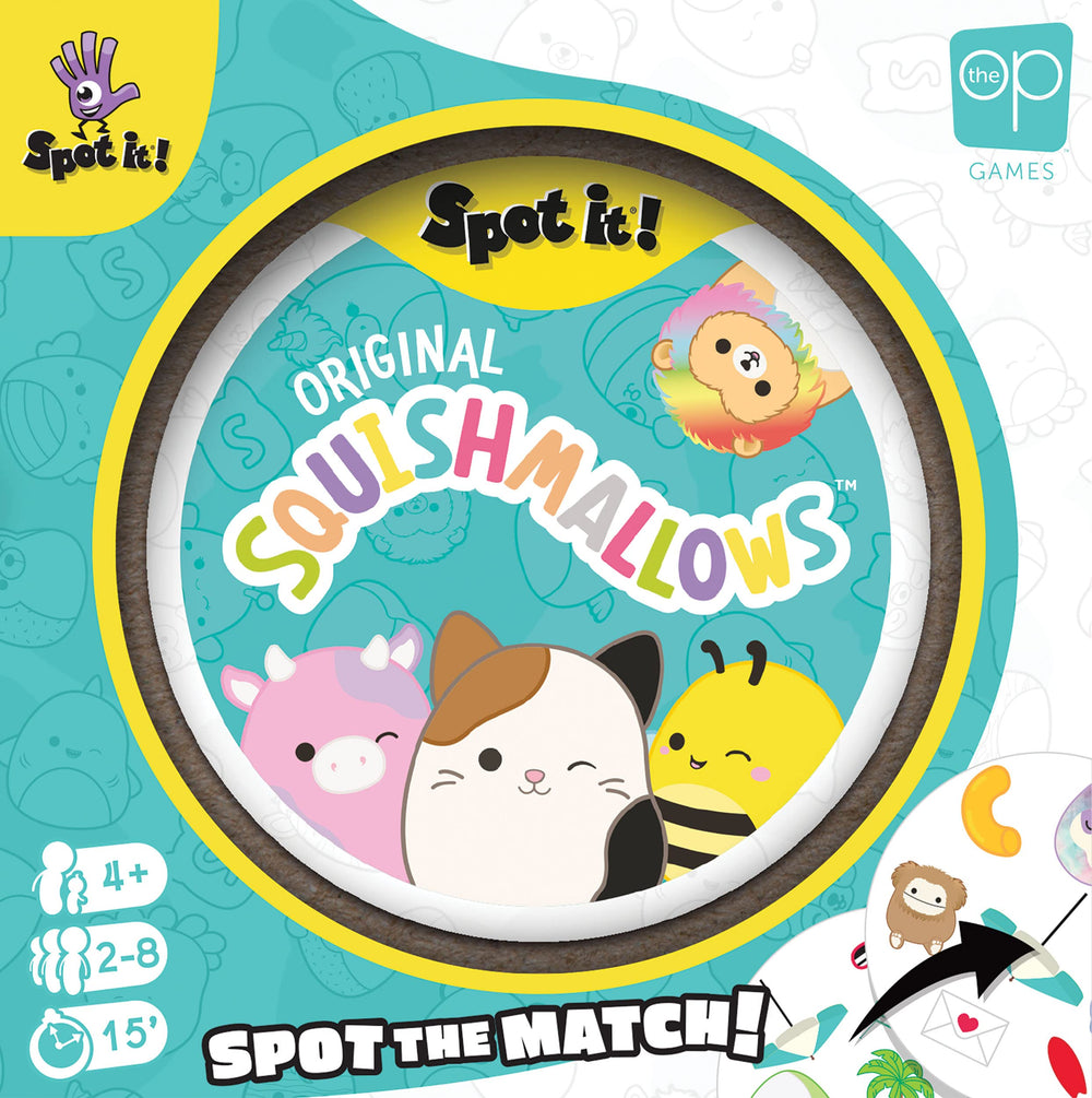 USAOPOLY Spot It! Squishmallows skateboards icon visual for dynamic gameplay.
