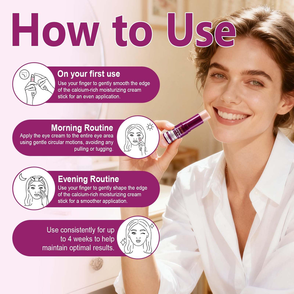 USBSREGARDS Calcium Multi Balm Stick nourishes neck skin and décolletage.
