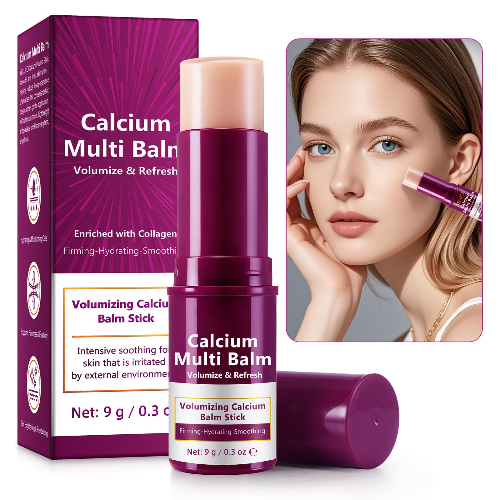 USBSREGARDS Calcium Multi Balm Stick packaging for portable moisture on the go.