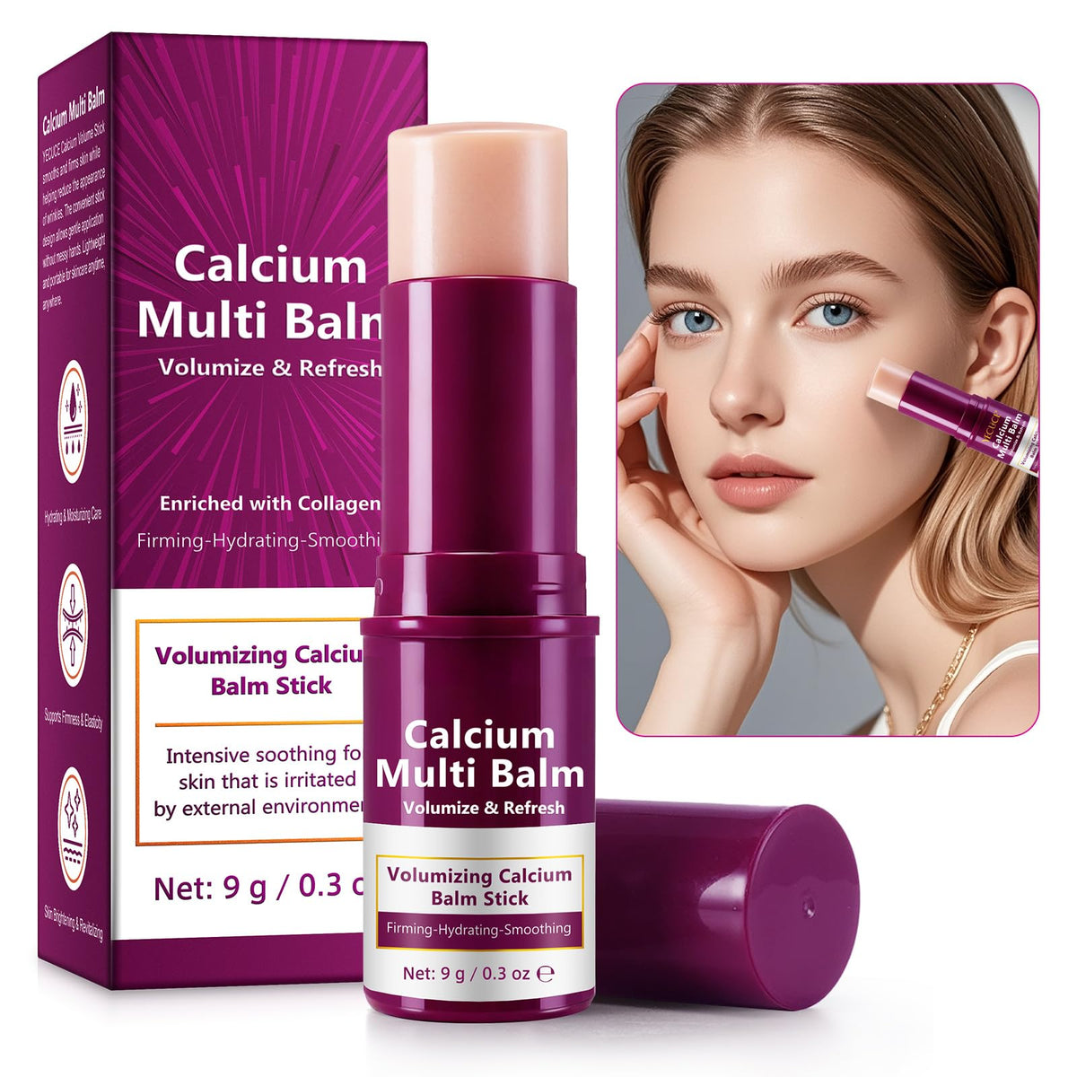 USBSREGARDS Calcium Multi Balm Stick packaging for portable moisture on the go.