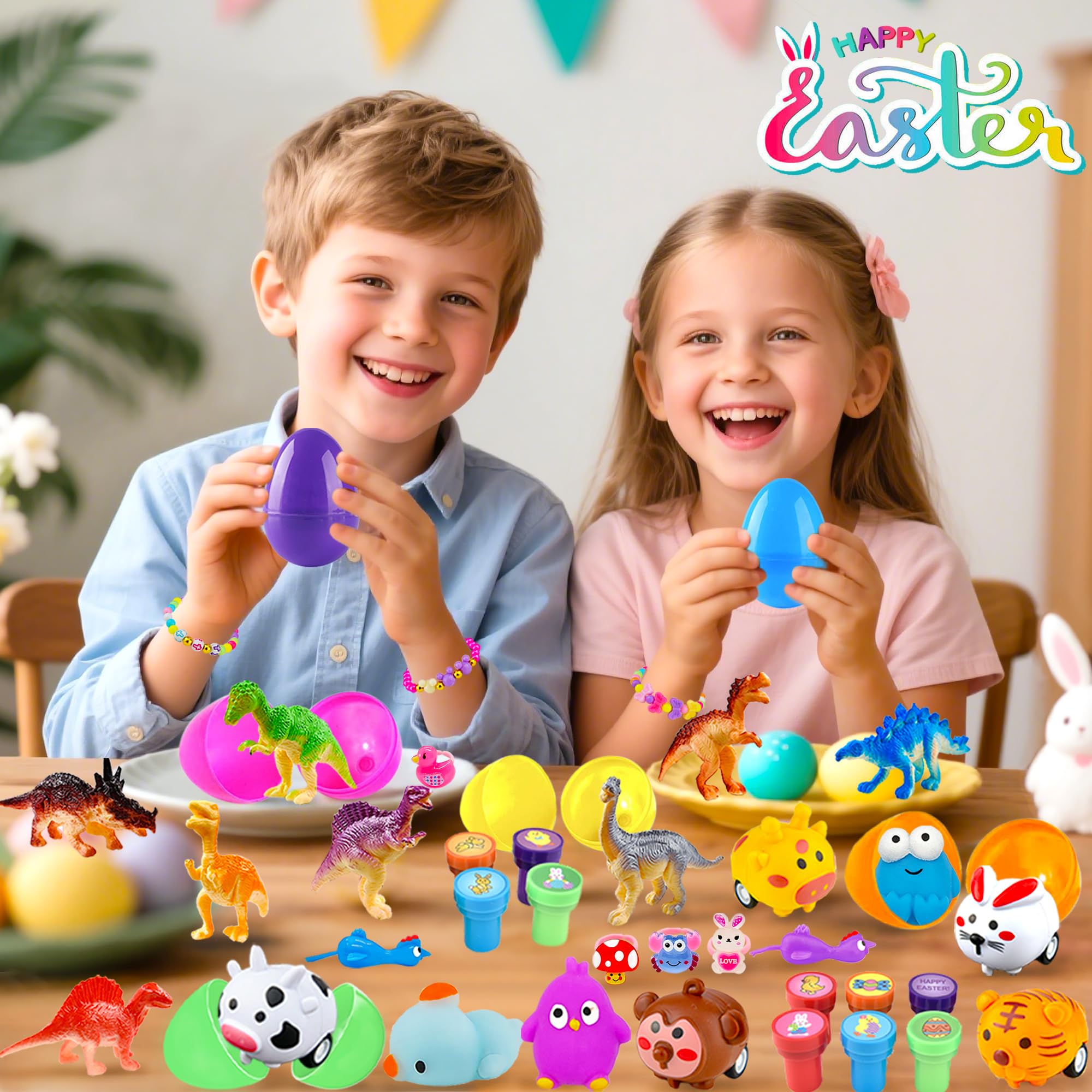 uscan Easter eggs in hands ready for an easy hunt prep