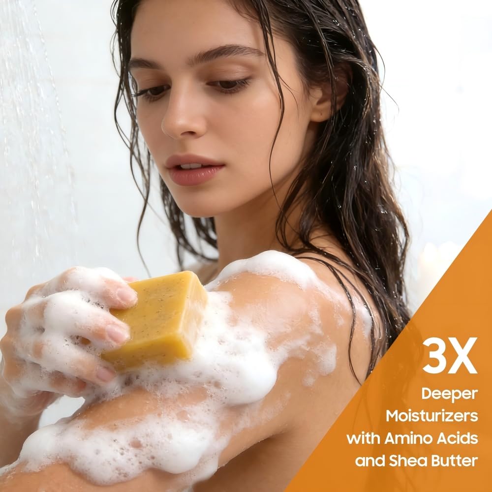 Uselective lemon-turmeric glow soap bar shea-coconut moisture delivers soft skin.