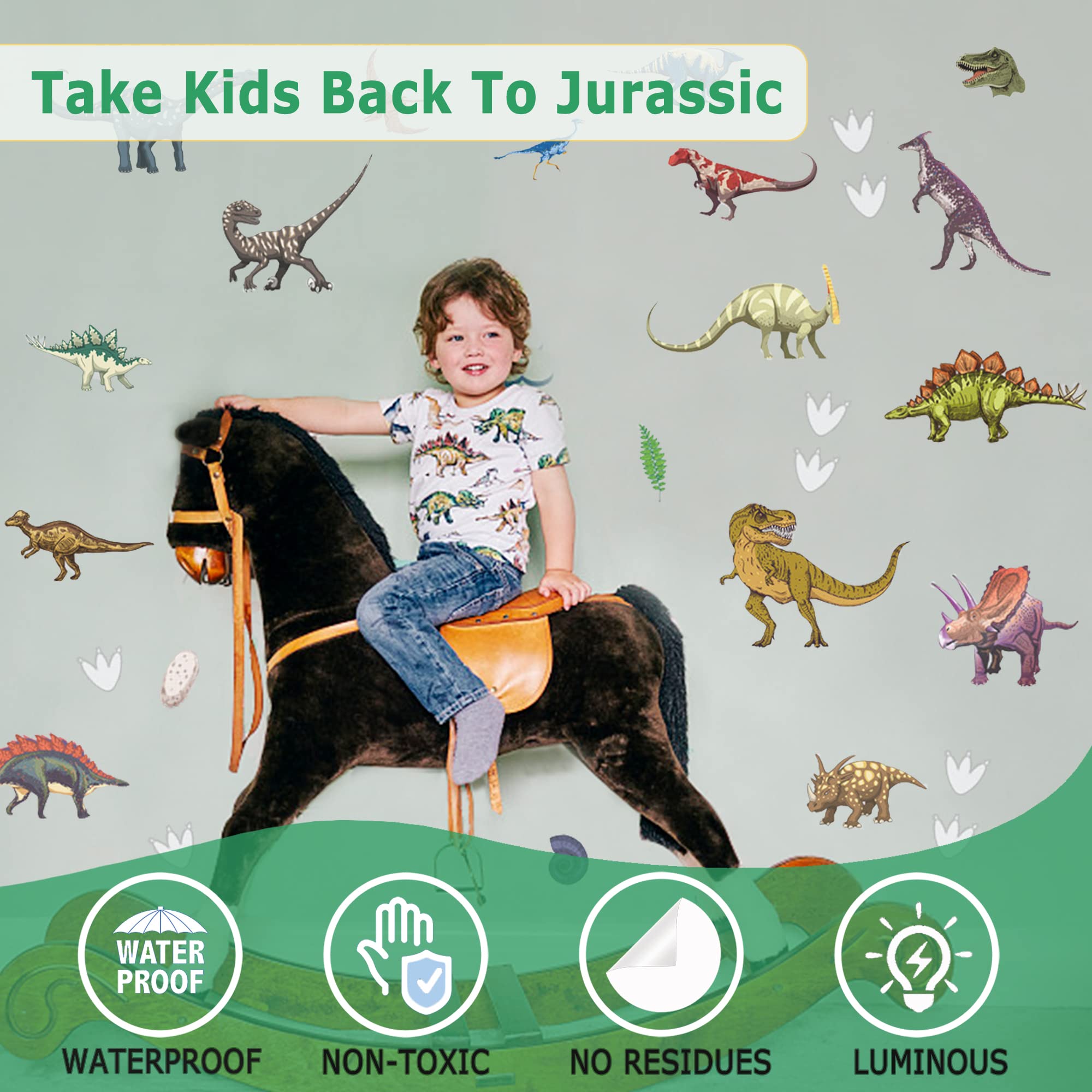 USGOO Glow in the Dark Dinosaur eggs add decorative prehistoric charm to nurseries.