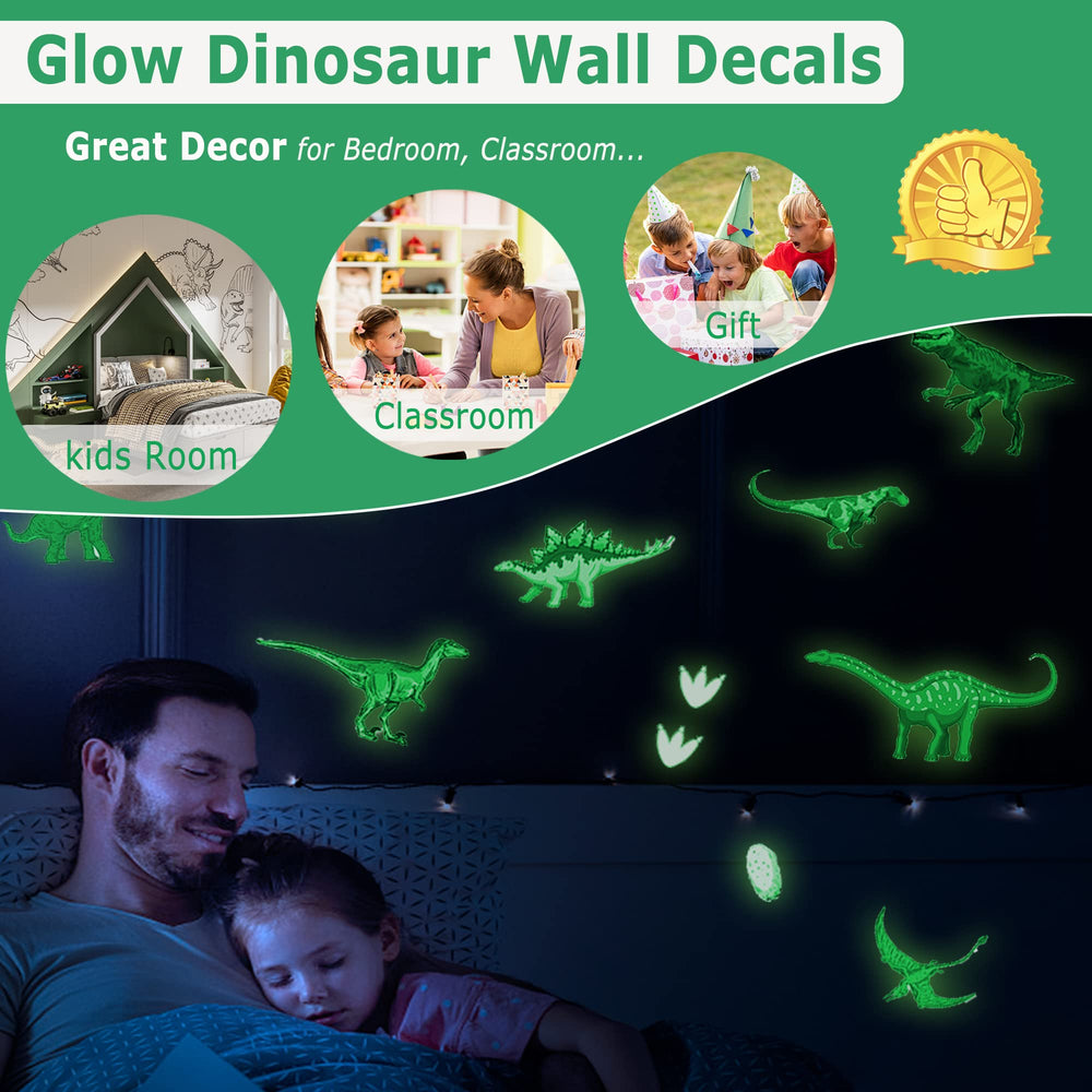 USGOO Glow in the Dark Dinosaur medium dinosaurs add playful color to a kid's room.