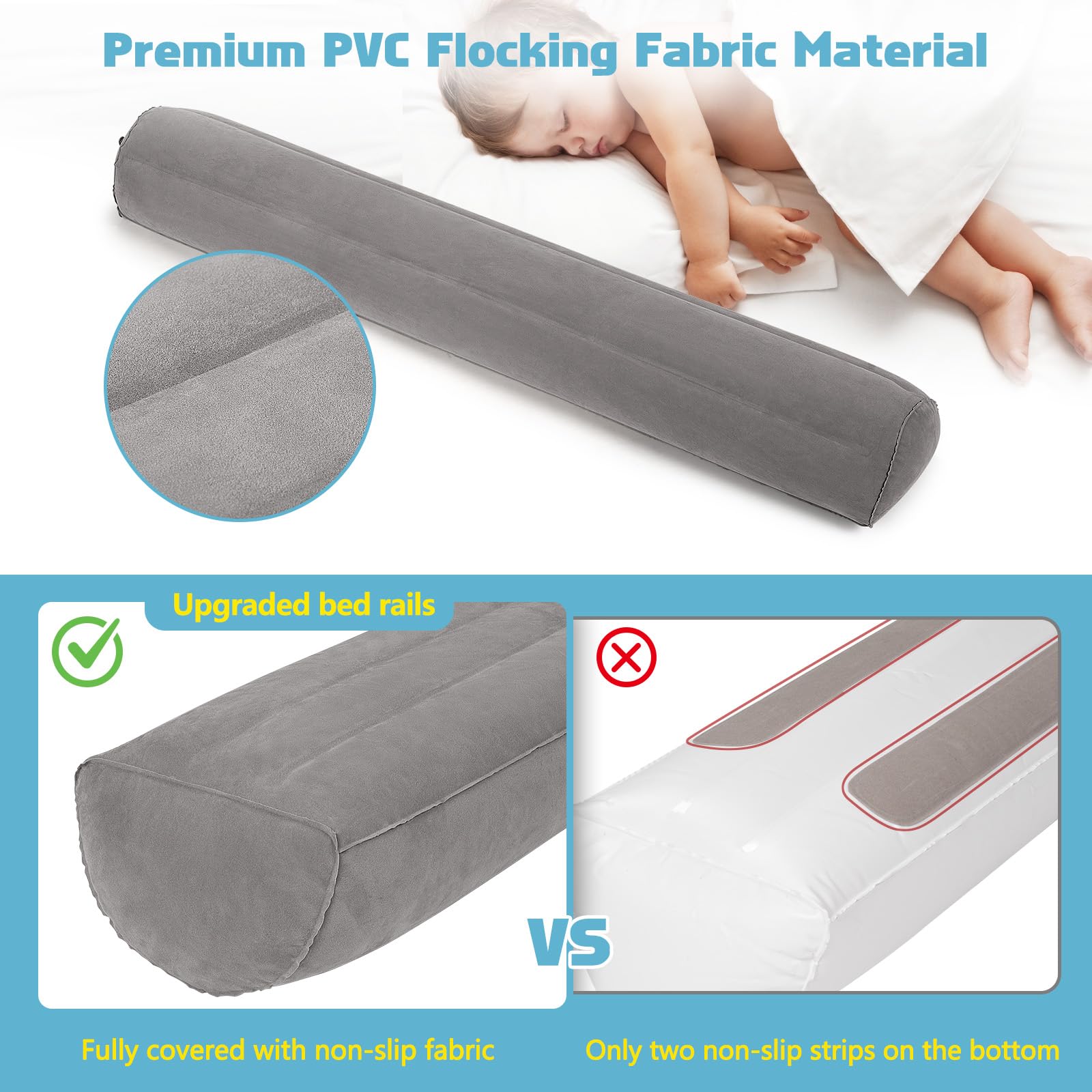 USHMA rail fits under the sheet for stable, quiet nights.