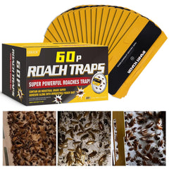 USKICH 60-pack roach traps box for easy indoor setup and long-lasting use