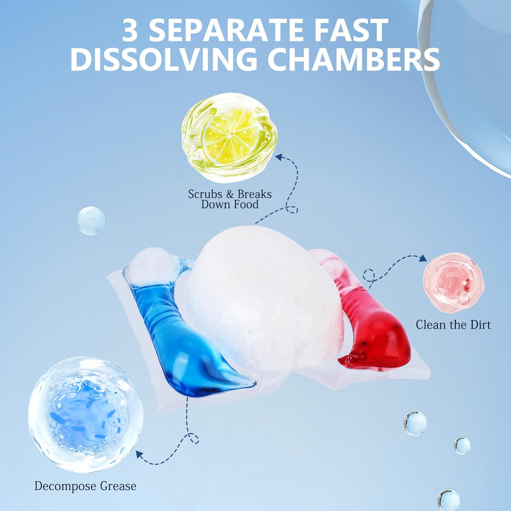 USKICH dishwasher pods dissolve, showing mess-free pre-measurement convenience.