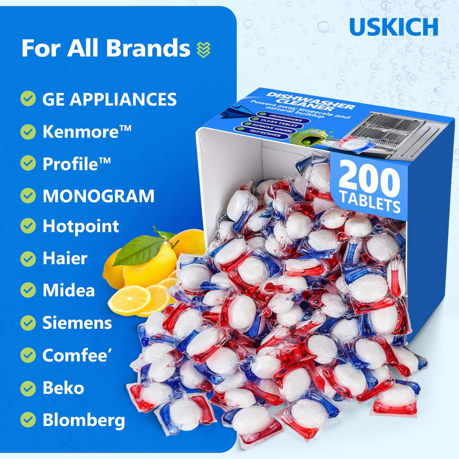 USKICH dishwasher pods resealable packaging keeps moisture out and preserves pod quality.