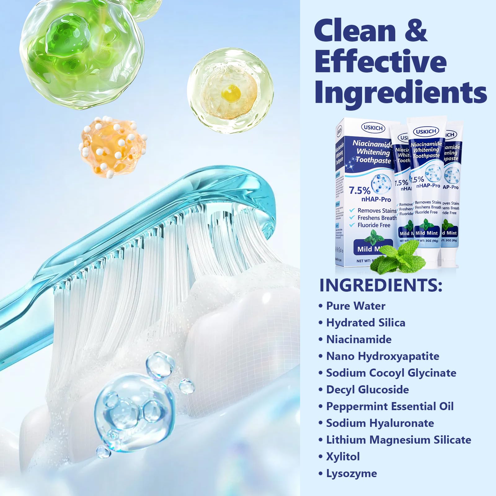 USKICH enamel remineralization toothpaste for durable teeth