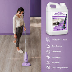 USKICH floor cleaning solution pour measure showing easy dilution
