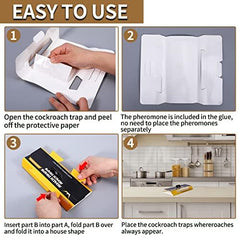 USKICH 20 Pack Roach Traps easy to set up in dark hidden spots.