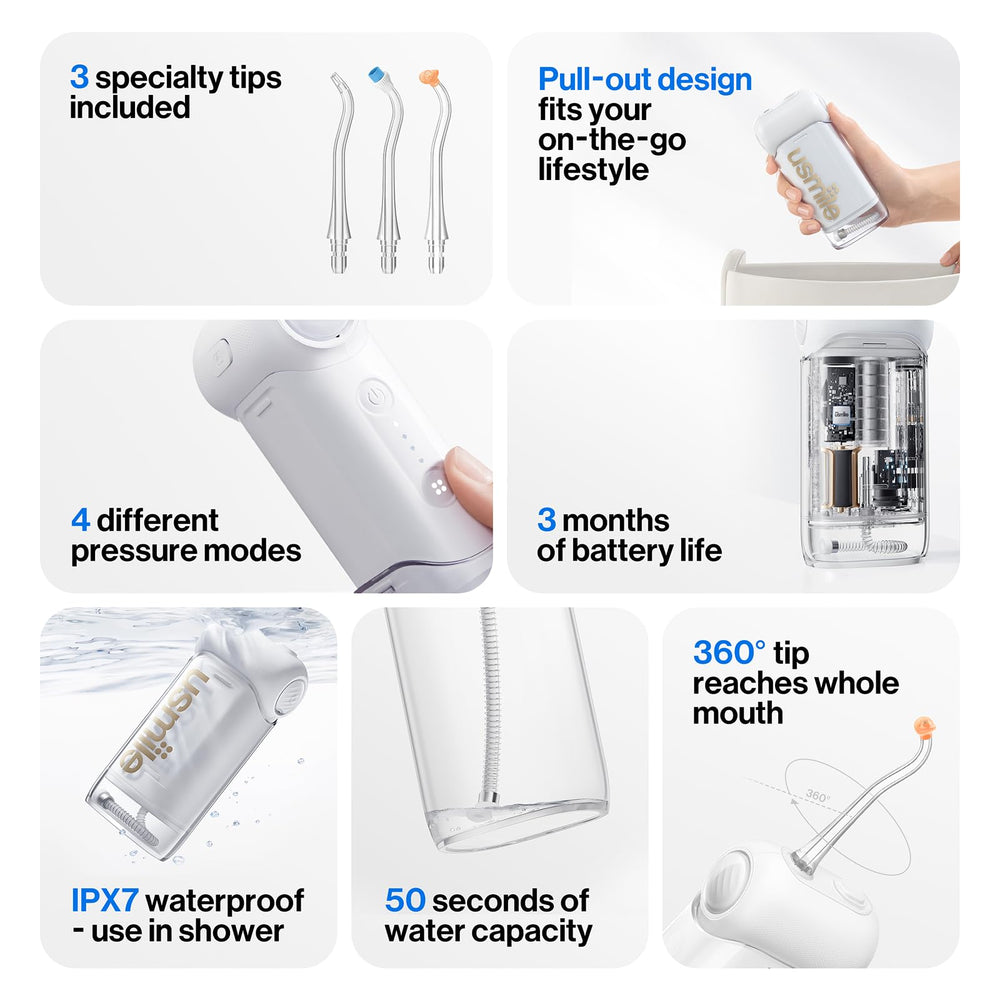 usmile C10 180ml tank reduces frequent refills during travel